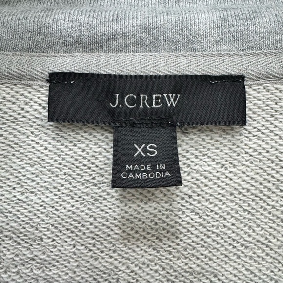 J.Crew gray soft terry pullover top sweatshirt half zip Sz XS - Picture 4 of 6